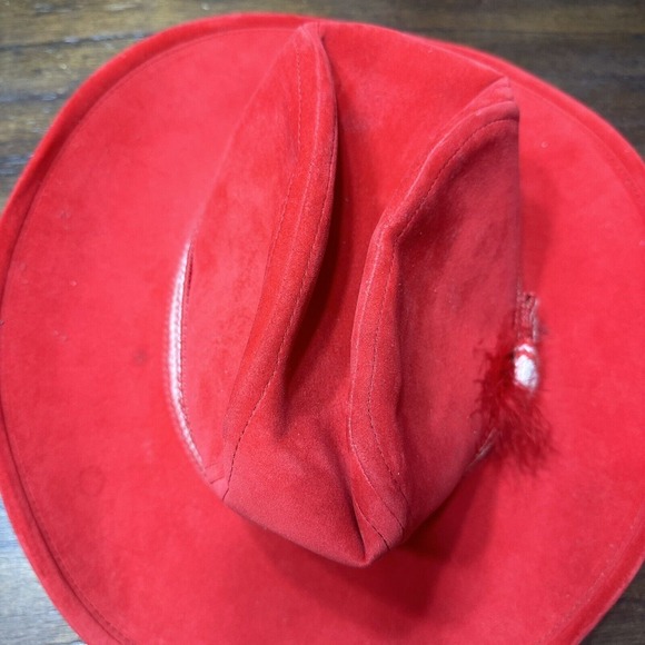Vintage ajd New Jersey Devils Cowboy Hat Red Stetson Style‎ Rare